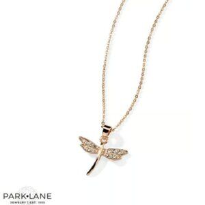 NWT Park Lane "Illuminate" Necklace Rose Gold Tone Dragonfly Austrian Crystals
